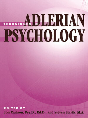 cover image of Techniques In Adlerian Psychology